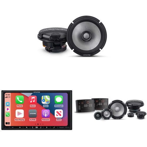 Alpine iLX-407 7-Inch Multimedia Receiver Apple Carplay and Android Auto w/ R2-S653 6.5" 3-Way Comp Set & R2-S65 Coaxial Bundle
